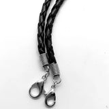 4mm Leather Braided Lobster Clasp Wire Bracelet Bangle
