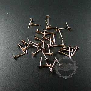 4mm Rose 925 Sterling Silver Round Base Stud Earrings