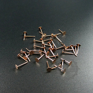 4mm Rose 925 Sterling Silver Round Base Stud Earrings