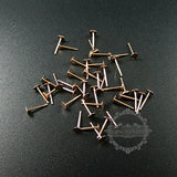 4mm Rose 925 Sterling Silver Round Base Stud Earrings