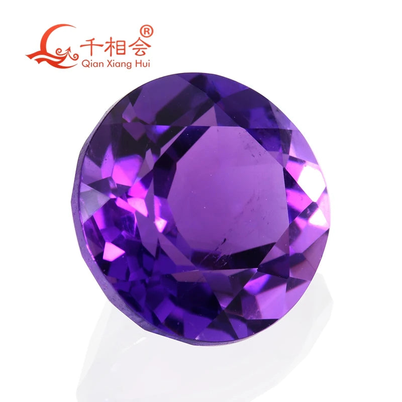 Natural Amethyst Round Cut Gemstone 4-10mm