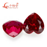 Heart Shape Diamond Cut Ruby 5# Corundum Loose Gem Stone