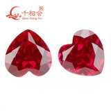 Heart Shape Diamond Cut Ruby 5# Corundum Loose Gem Stone