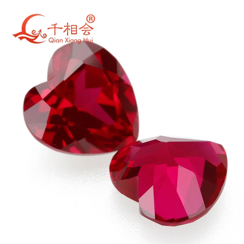 Heart Shape Diamond Cut Ruby 5# Corundum Loose Gem Stone