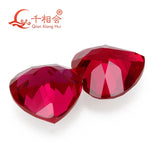 Heart Shape Diamond Cut Ruby 5# Corundum Loose Gem Stone