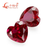 Heart Shape Diamond Cut Ruby 5# Corundum Loose Gem Stone