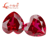 Heart Shape Diamond Cut Ruby 5# Corundum Loose Gem Stone