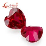 Heart Shape Diamond Cut Ruby 5# Corundum Loose Gem Stone
