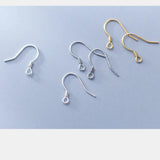 4pairs 925 Sterling Silver Earring Hook for DIY Drop Earring Making