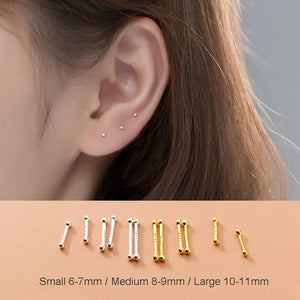 Minimalist Geometric Double Head Cartilage Earrings Set