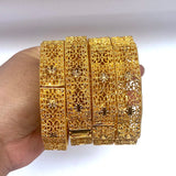 4pc African Women Hard Bracelets Indian Bangle Dubai 24k Plated Bangles