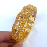4pc African Women Hard Bracelets Indian Bangle Dubai 24k Plated Bangles
