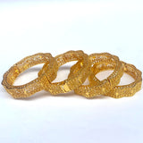 4pc African Women Hard Bracelets Indian Bangle Dubai 24k Plated Bangles