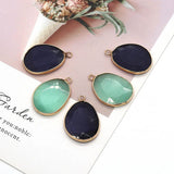 Green Quartz Opal Pendant Irregular Gemstone Charm 20x30mm