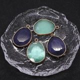 Green Quartz Opal Pendant Irregular Gemstone Charm 20x30mm