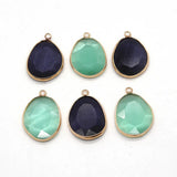 Green Quartz Opal Pendant Irregular Gemstone Charm 20x30mm
