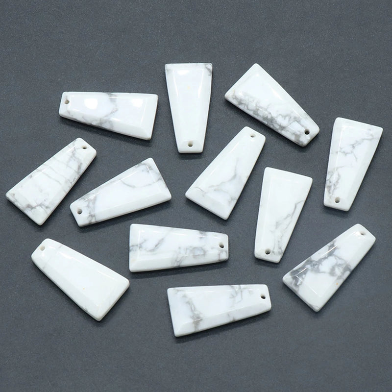 4pc Natural Stone Pendant Trapezoid Rose Quartz Amazonite Polished Gemstone