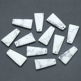 4pc Natural Stone Pendant Trapezoid Rose Quartz Amazonite Polished Gemstone