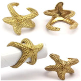 Adjustable Raw Brass Starfish Ring