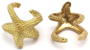 Adjustable Raw Brass Starfish Ring