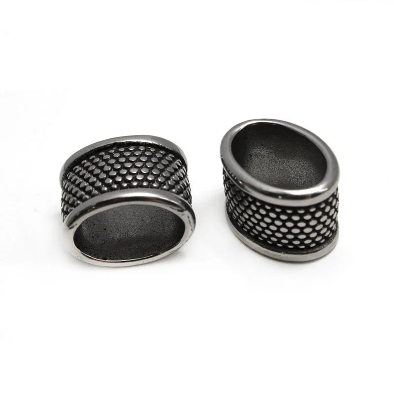 4pc Stainless Steel Large Hole Spacer Beads for DIY Jewelry Making