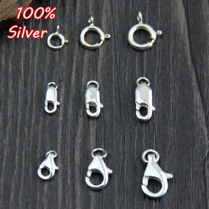 4pcs 925 Sterling Silver Lobster Clasp Hooks for DIY Jewelry Making