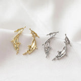 4pcs 14k Plated Water Flower Ear Studs Charms DIY Earrings Components