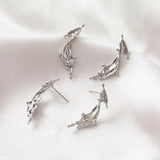 4pcs 14k Plated Water Flower Ear Studs Charms DIY Earrings Components