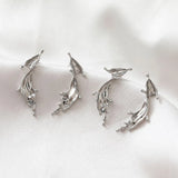 4pcs 14k Plated Water Flower Ear Studs Charms DIY Earrings Components