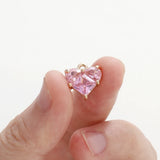 4pcs 18K Plated Brass Zircon Heart Charms Love Pendants DIY Jewelry Making