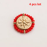 4pcs 18mm Crystal Stainless Steel Charms Pendants DIY Jewelry Making