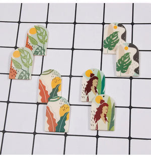 4pcs Monstera Leaves Acrylic Charms Earring Accessories DIY