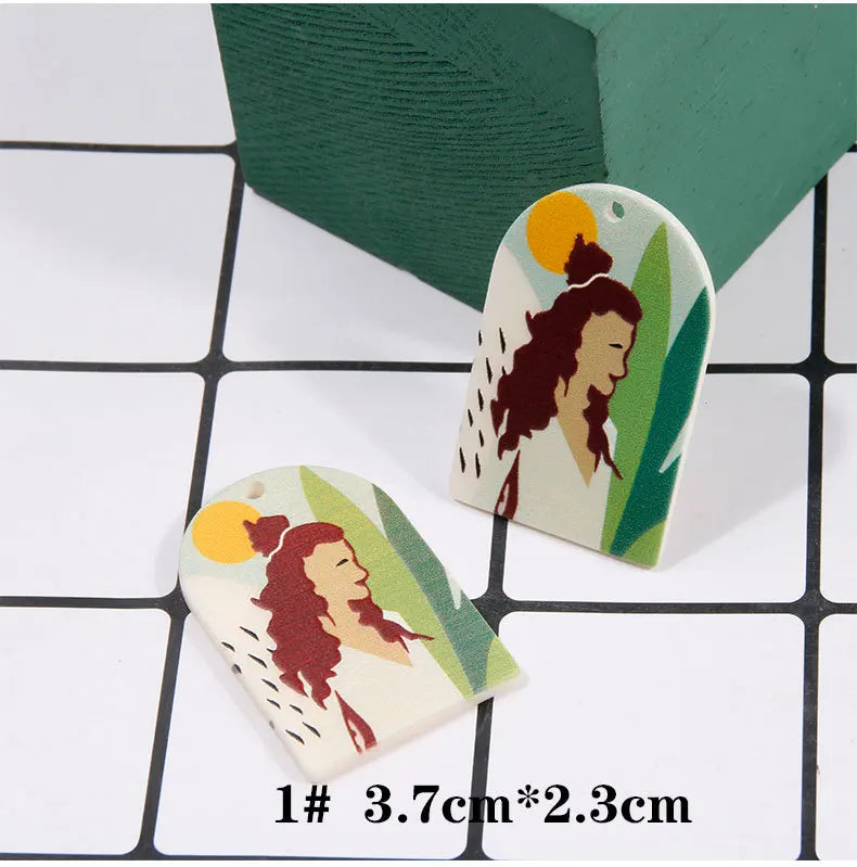 4pcs Monstera Leaves Acrylic Charms Earring Accessories DIY