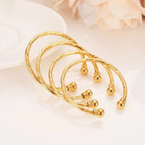 4pcs 24K Baby Bangles Dubai Kids Bracelet Child Jewelry Birthday Gift