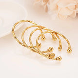 4pcs 24K Baby Bangles Dubai Kids Bracelet Child Jewelry Birthday Gift