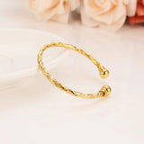 4pcs 24K Baby Bangles Dubai Kids Bracelet Child Jewelry Birthday Gift