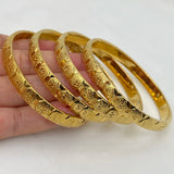 4pcs 24k Bangles Ethiopian Dubai Bangles Women Girls Party Gift Bracelet