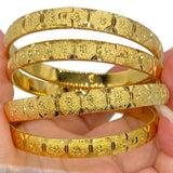4pcs 24k Bangles Ethiopian Dubai Bangles Women Girls Party Gift Bracelet