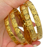 4pcs 24k Bangles Ethiopian Dubai Bangles Women Girls Party Gift Bracelet