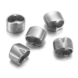 4pcs Stainless Steel Double Hole Beads 5mm 4mm Leather Cord Bracelet Spacer