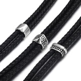 4pcs Stainless Steel Double Hole Beads 5mm 4mm Leather Cord Bracelet Spacer