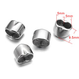 4pcs Stainless Steel Double Hole Beads 5mm 4mm Leather Cord Bracelet Spacer
