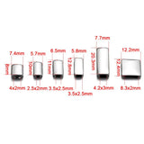 4pcs 316L Stainless Steel Small Hole Beads Metal Slider Charm Spacer Beads