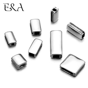 4pcs 316L Stainless Steel Small Hole Beads Metal Slider Charm Spacer Beads