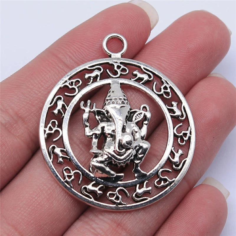 4pcs Antique Silver Plated Elephant Charms Pendant for Jewelry Making