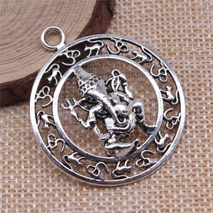 4pcs Antique Silver Plated Elephant Charms Pendant for Jewelry Making