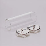4pcs Hollow Glass Globe Tube With Setting Base Glass Vials Bottle Pendant