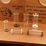 4pcs Hollow Glass Globe Tube With Setting Base Glass Vials Bottle Pendant