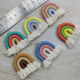 4pcs 40mm Rainbow Tassel Pendant for Earring Jewelry Making
