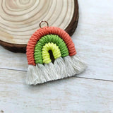 4pcs 40mm Rainbow Tassel Pendant for Earring Jewelry Making